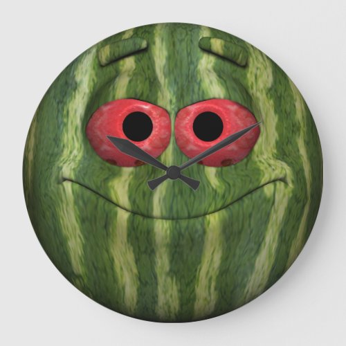 Watermelon Emoticon Large Clock