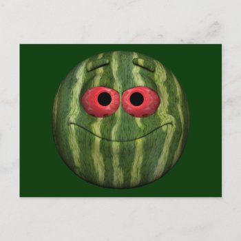 Watermelon Emoticon Postcard by Emangl3D at Zazzle
