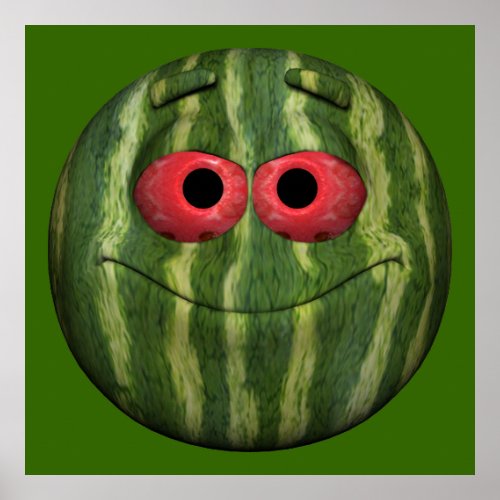 Watermelon Emoticon Poster