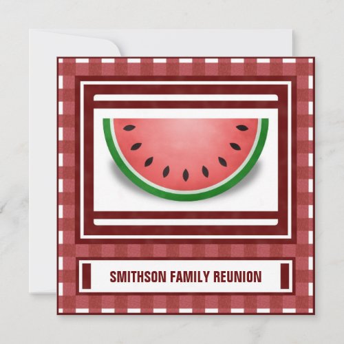 Watermelon Family Reunion BBQ Picnic Invite
