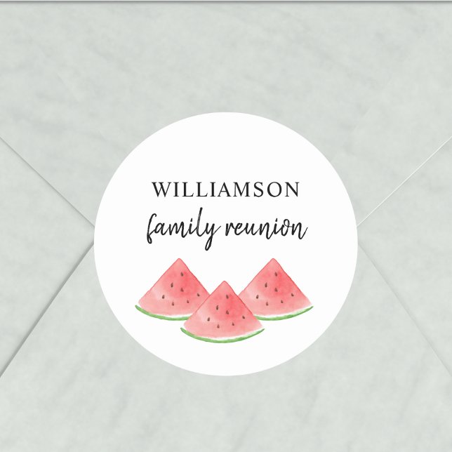 Watermelon Family Reunion Classic Round Sticker (Creator Uploaded)