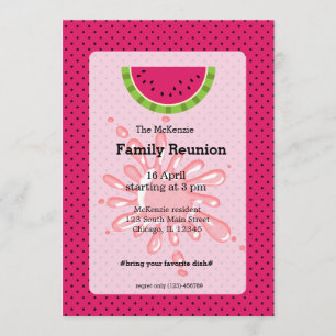 Watermelon family reunion invitation