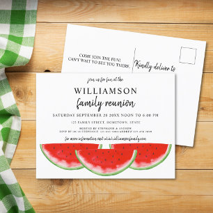 Watermelon Family Reunion Invitation Postcard