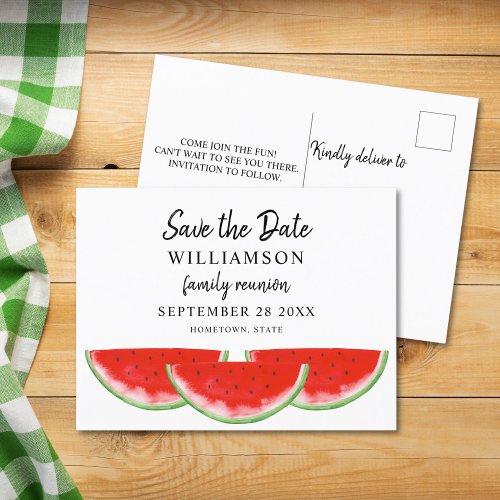 Watermelon Family Reunion Save The Date Announcement Postcard