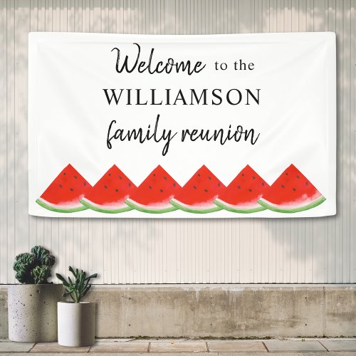  Watermelon Family Reunion Welcome Banner