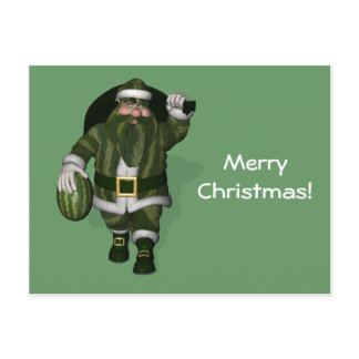 Watermelon Farmer Santa Claus Holiday Postcard