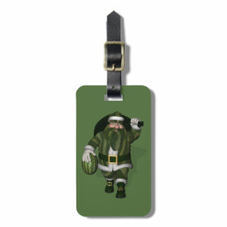 Watermelon Farmer Santa Claus Luggage Tag