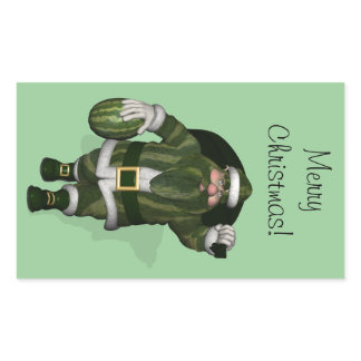 Watermelon Farmer Santa Claus Rectangular Sticker