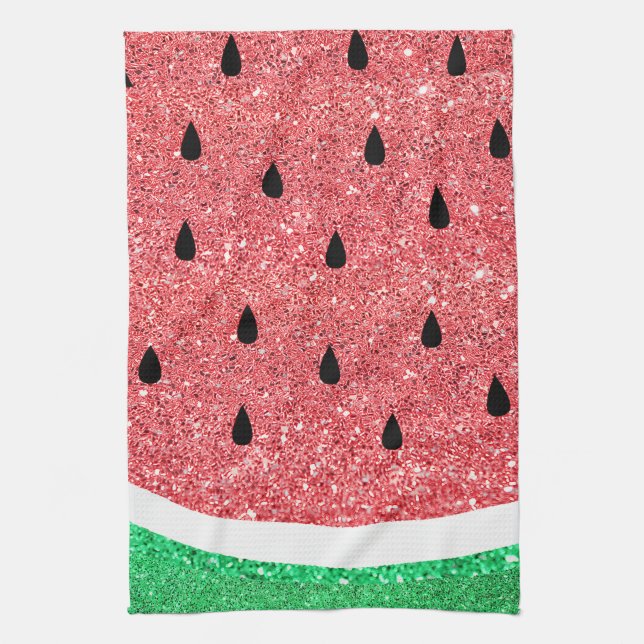 watermelon FAUX glitter Kitchen Towel (Vertical)