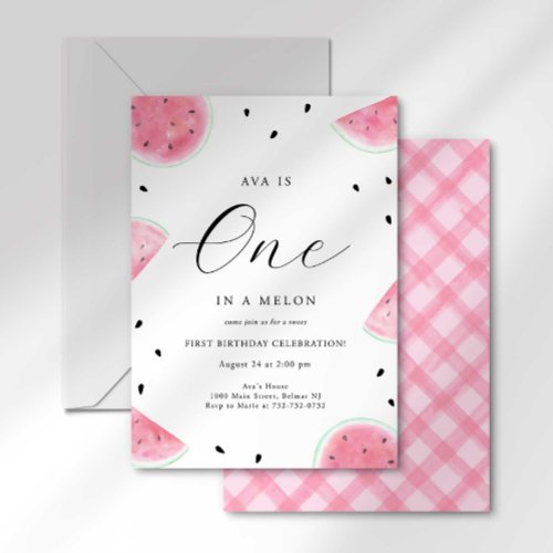 Watermelon First Birthday Invitation