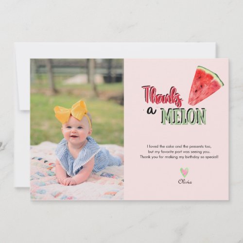 Watermelon  First Birthday Thank You