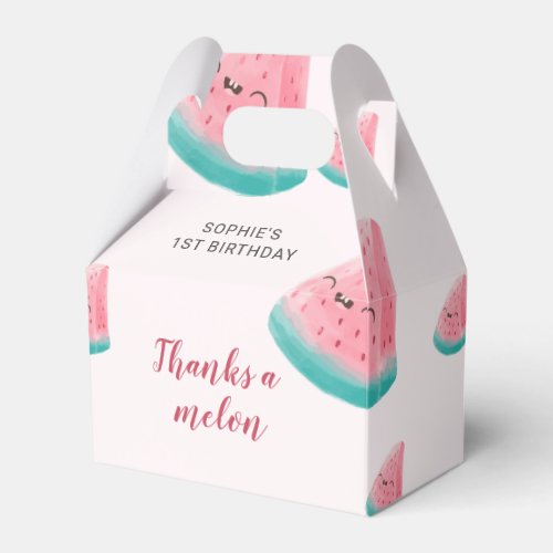 Watermelon First Birthday Thanks a Melon Favor Boxes