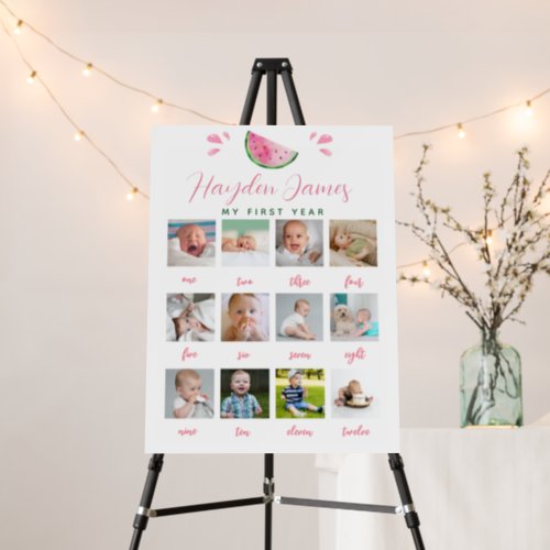 Watermelon First Year Birthday Photo Sign 