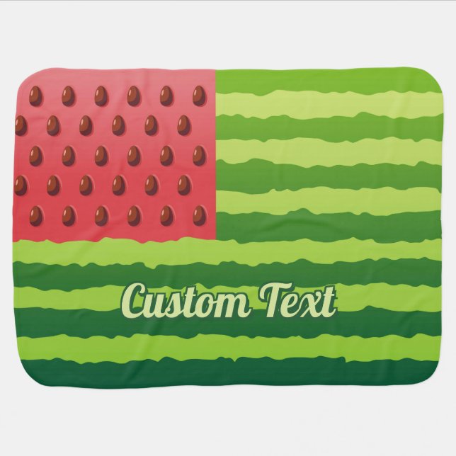 Watermelon Flag Baby Blanket (Horizontal)