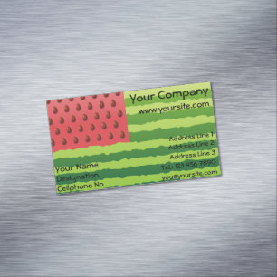 Watermelon Flag Business Card Magnet