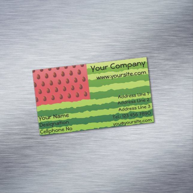 Watermelon Flag Business Card Magnet (In Situ)