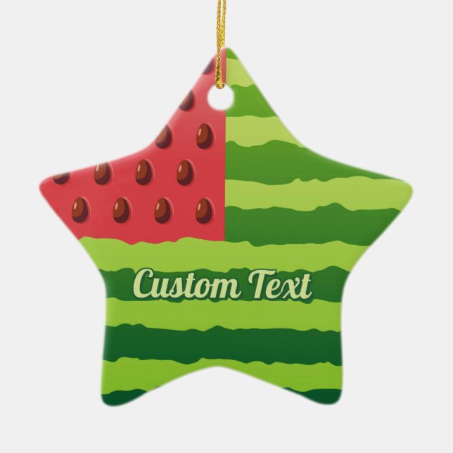 Watermelon Flag Ceramic Ornament (Front)