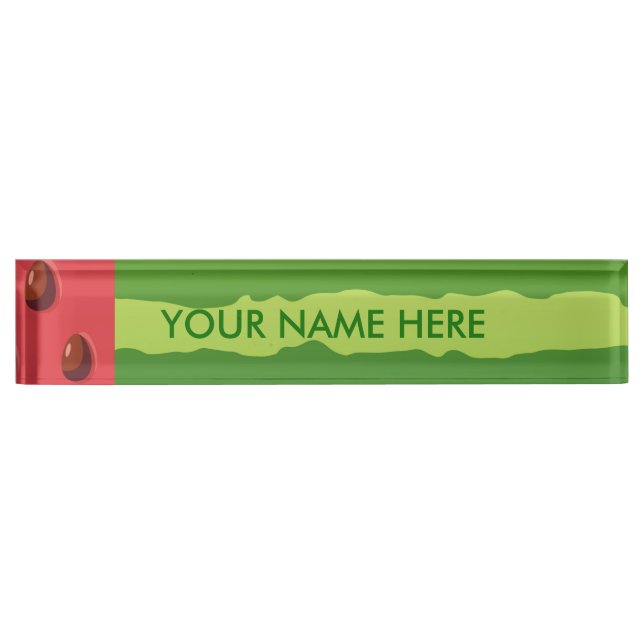 Watermelon Flag Desk Name Plate (Front)
