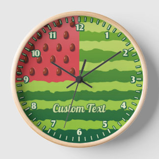 Watermelon Flag Large Clock