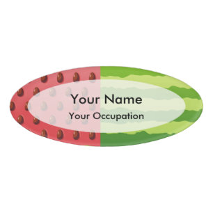 Watermelon Flag Oval Name Tag