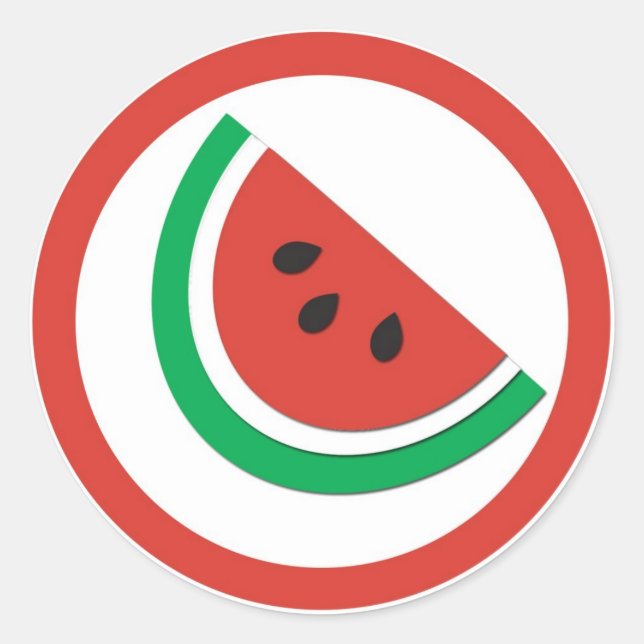 Watermelon flavor circle sticker labels (Front)