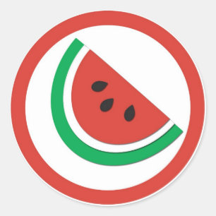 Watermelon flavor circle sticker labels