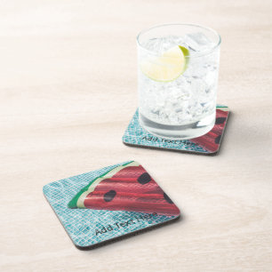 Watermelon Float in Swimming Pool Beverage Coaster