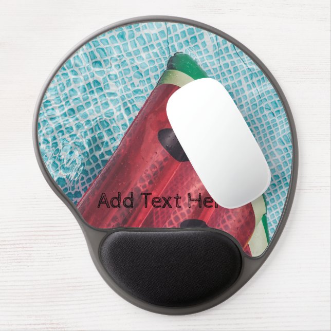 Watermelon Float in Swimming Pool Gel Mouse Pad (Left Side)