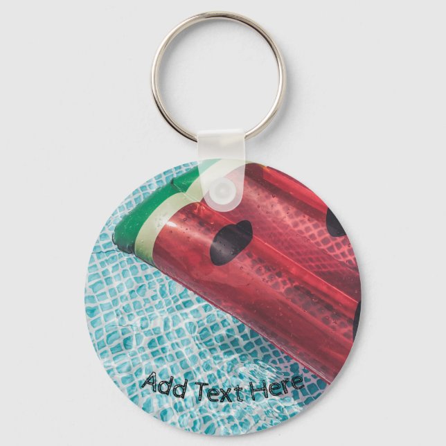 Watermelon Float in Swimming Pool Keychain (Front)