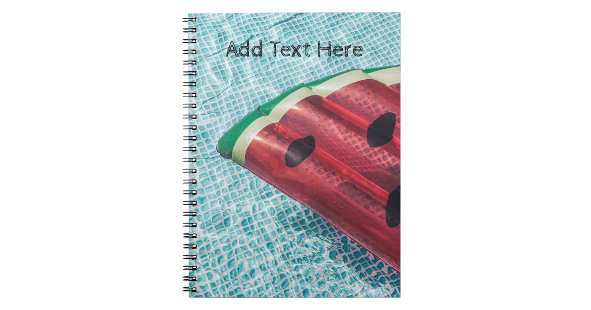 Watermelon Float in Swimming Pool Notebook | Zazzle