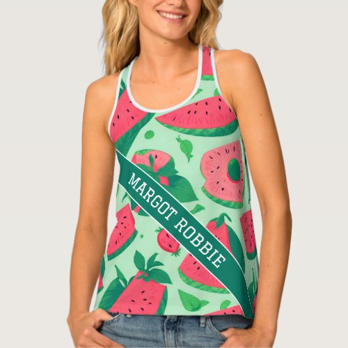 Watermelon Floral Colorful Personalized Pattern Tank Top