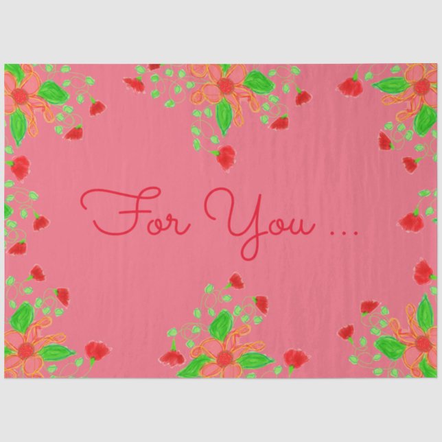 Watermelon Floral Tissue Packaging Paper (Front)