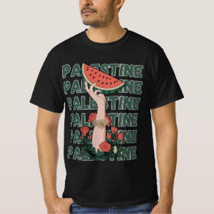 watermelon, flowers, and free palestine Repeat T-Shirt