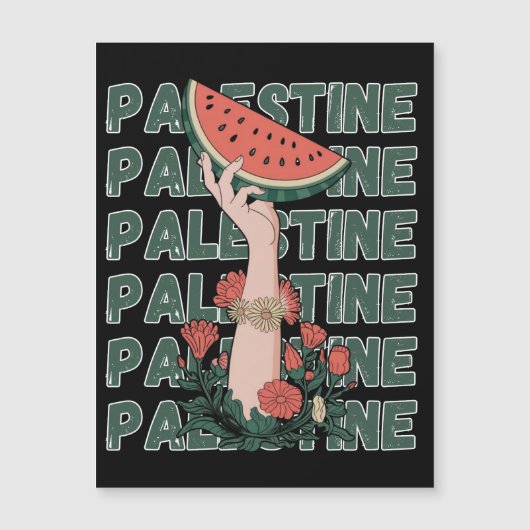 watermelon, flowers, and  palestine text Repeat  (Front)