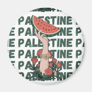 watermelon, flowers, and palestine text Repeat Magnet