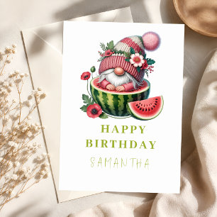 Watermelon & Flowers Custom Card