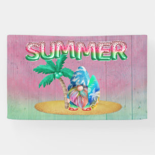 Watermelon Foil Balloons And Tie Dye Beach Surfing Banner