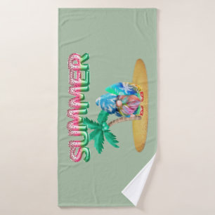 Watermelon Foil Balloons And Tie Dye Beach Surfing Bath Towel