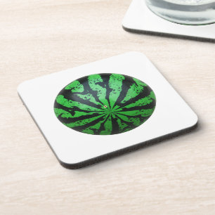 Watermelon Football / Soccer Ball Beverage Coaster