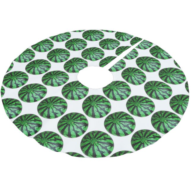 Watermelon Football / Soccer Ball Brushed Polyester Tree Skirt (Angled)