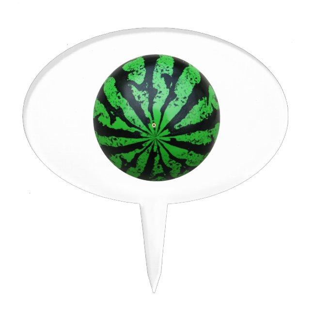 Watermelon Football / Soccer Ball Cake Topper (Front)