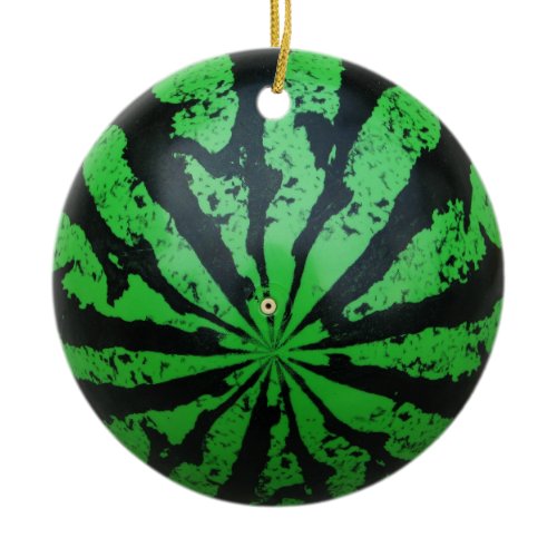 Watermelon Football / Soccer Ball Ceramic Ornament