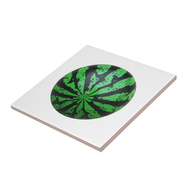 Watermelon Football / Soccer Ball Ceramic Tile (Side)