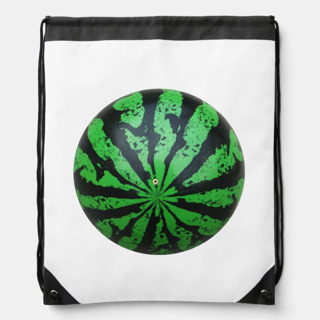 Watermelon Football / Soccer Ball Drawstring Bag (Front)