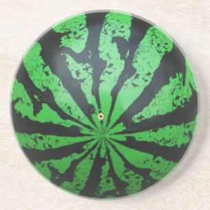 Watermelon Football / Soccer Ball Sandstone Coaster