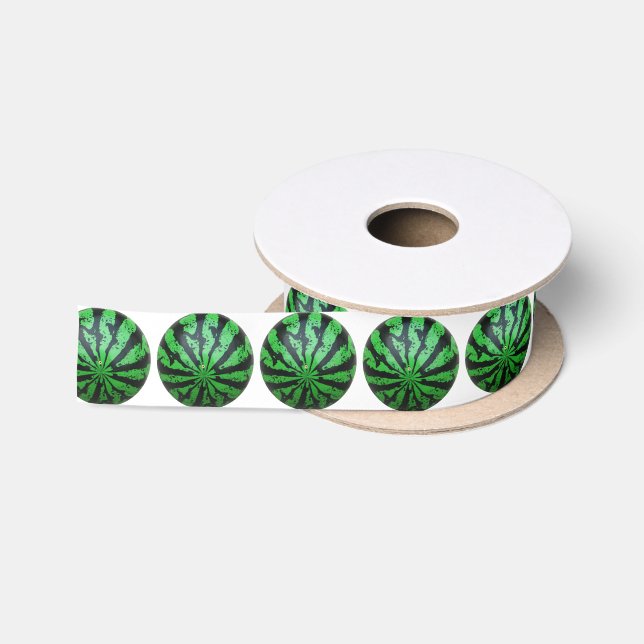 Watermelon Football / Soccer Ball Satin Ribbon (Spool)