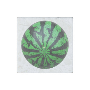 Watermelon Football / Soccer Ball Stone Magnet
