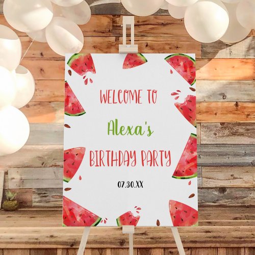 Watermelon Fruit Birthday Party Welcome Sign