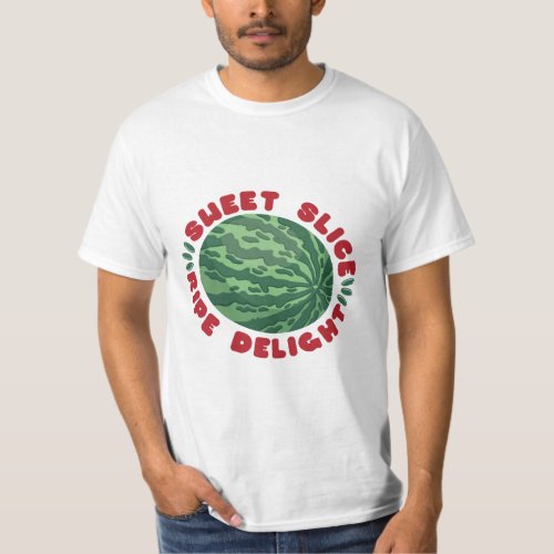 WATERMELON FRUIT FLAT SWEET SLICE RIPE DELIGHT T_Shirt