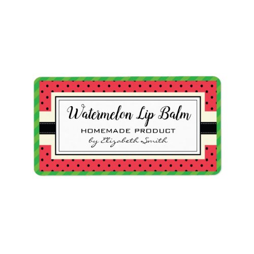 Watermelon fruit flavor homemade lip balm label